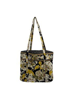 Vera Bradley Yellow Dogwood Quilted Patten Tote Bag